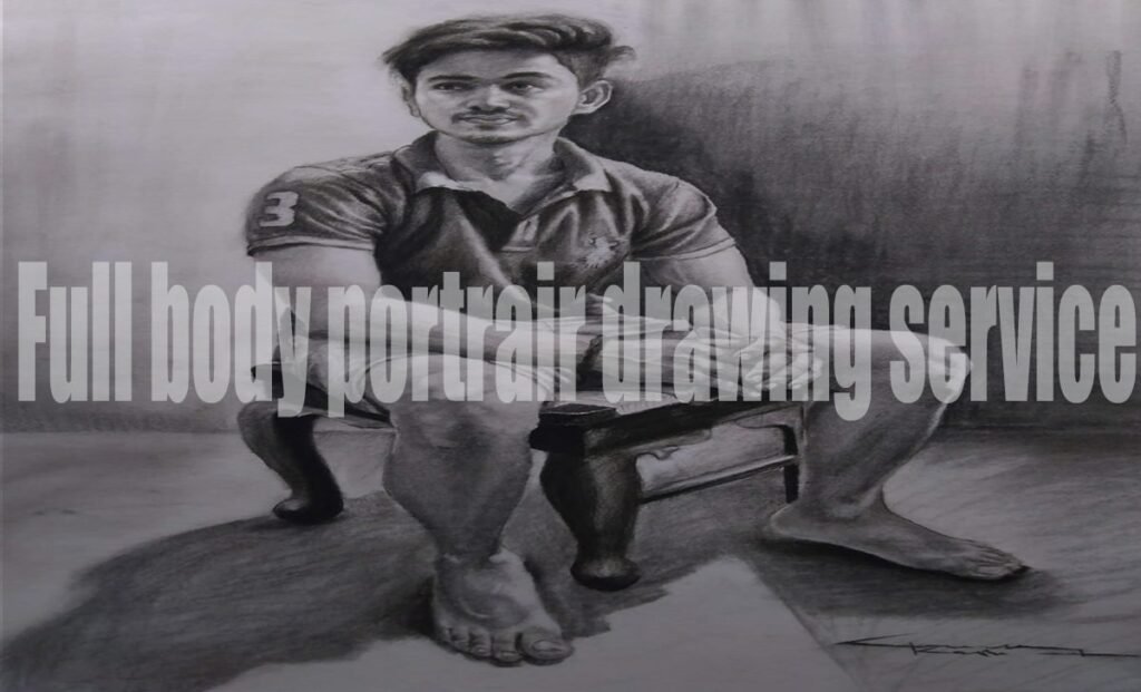 Transform Your Memories into Timeless full body portrair drawing service