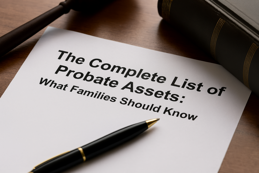 The Complete List of Probate Assets: What Families Should Know